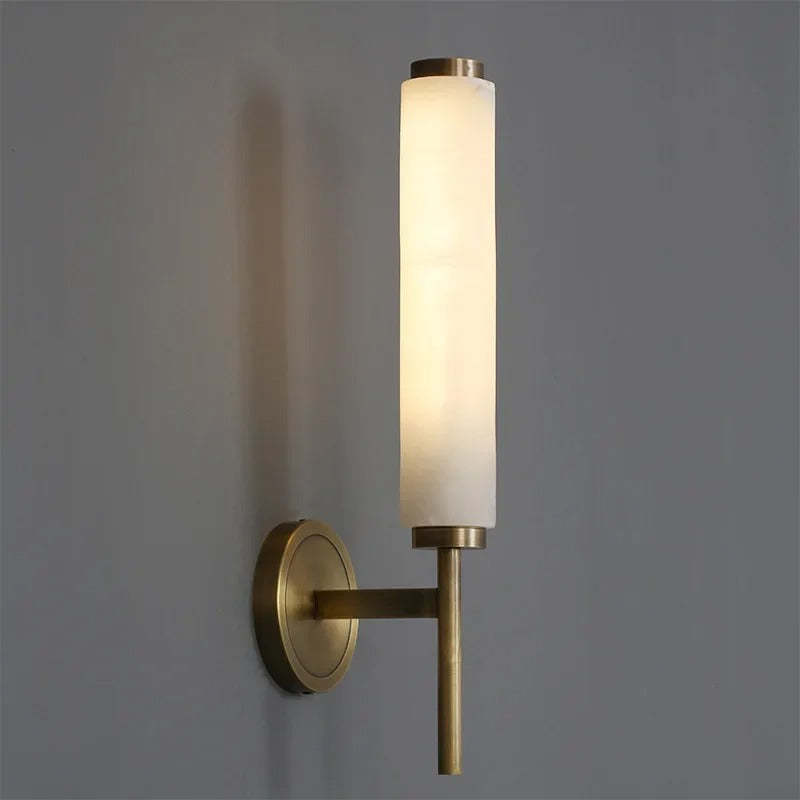 Jorva Spanish Alabaster Tube Wall Sconce - Lumovique