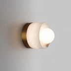 Rivi Italian Alabaster Glass Globe Wall Sconce - Lumovique