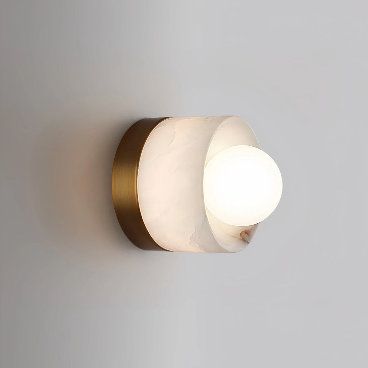 Rivi Italian Alabaster Glass Globe Wall Sconce - Lumovique