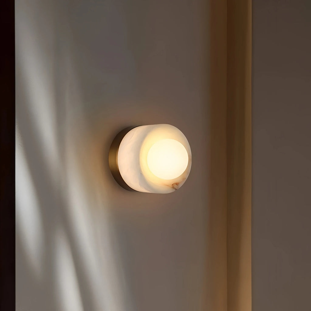 Rivi Italian Alabaster Glass Globe Wall Sconce - Lumovique