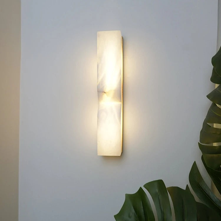 Vexo Art Deco Alabaster Tiered Wall Sconce - Lumovique