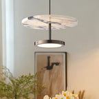 Aryn Minimalist Marble Disc LED Pendant Light - Lumovique
