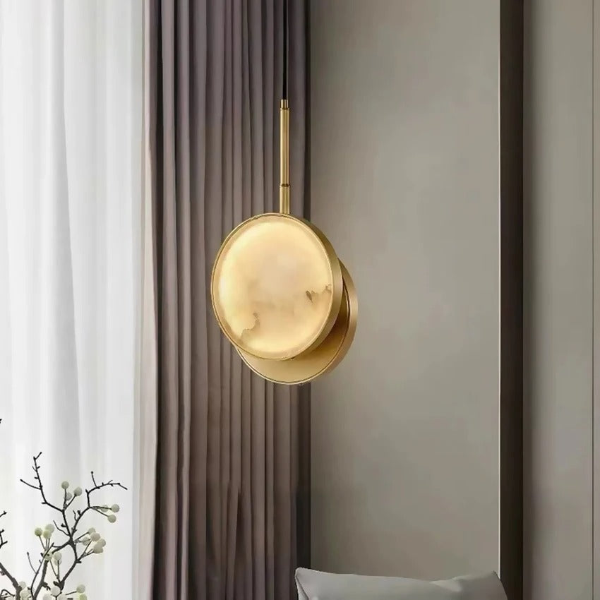 Javo Italian Alabaster Disc Pendant Light - Lumovique