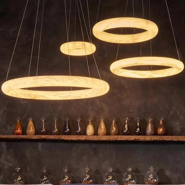 Civi Spanish Alabaster Ring Chandelier - Lumovique