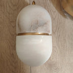 Nesi Mid Century Alabaster Capsule Pendant Light - Lumovique