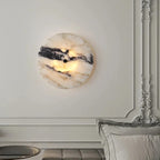 Kolna Japandi Marble Disc Wall Sconce - Lumovique