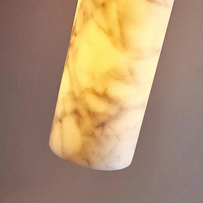 Zora Japandi Alabaster Long Tube Pendant Light - Lumovique