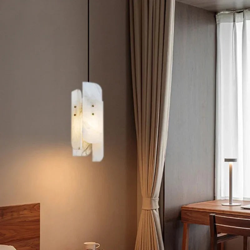 Avix Art Deco Alabaster Slab Pendant Light - Lumovique