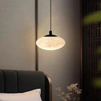Tyvi Minimalist Alabaster Oval Mini Pendant Light - Lumovique