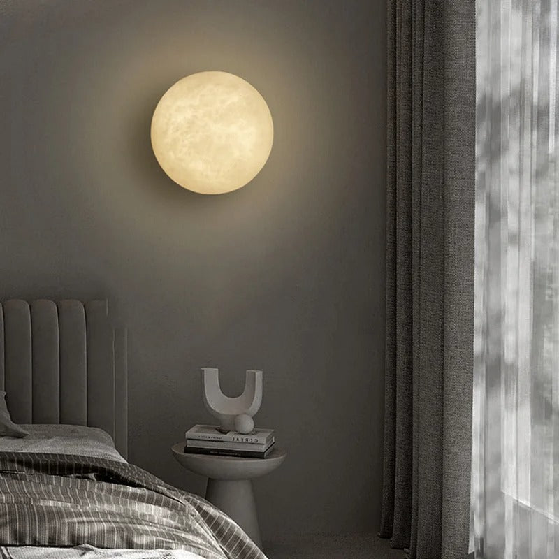 Kyvo Italian Alabaster Moon Wall Sconce - Lumovique