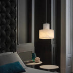 Zize Art Deco Alabaster Tiered Drum Pendant Light - Lumovique