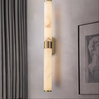 Eluno Mid Century Alabaster Double Cylinder Wall Sconce - Lumovique