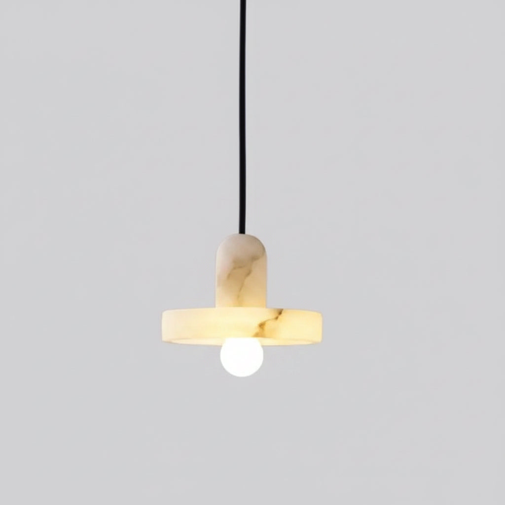Taso Minimalist Alabaster Disc Pendant Light - Lumovique