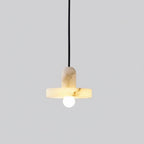 Taso Minimalist Alabaster Disc Pendant Light - Lumovique