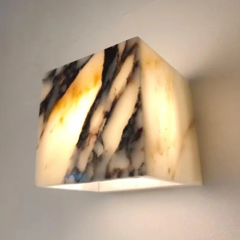 Neltu Italian Calacatta Viola Marble Wall Sconce - Lumovique