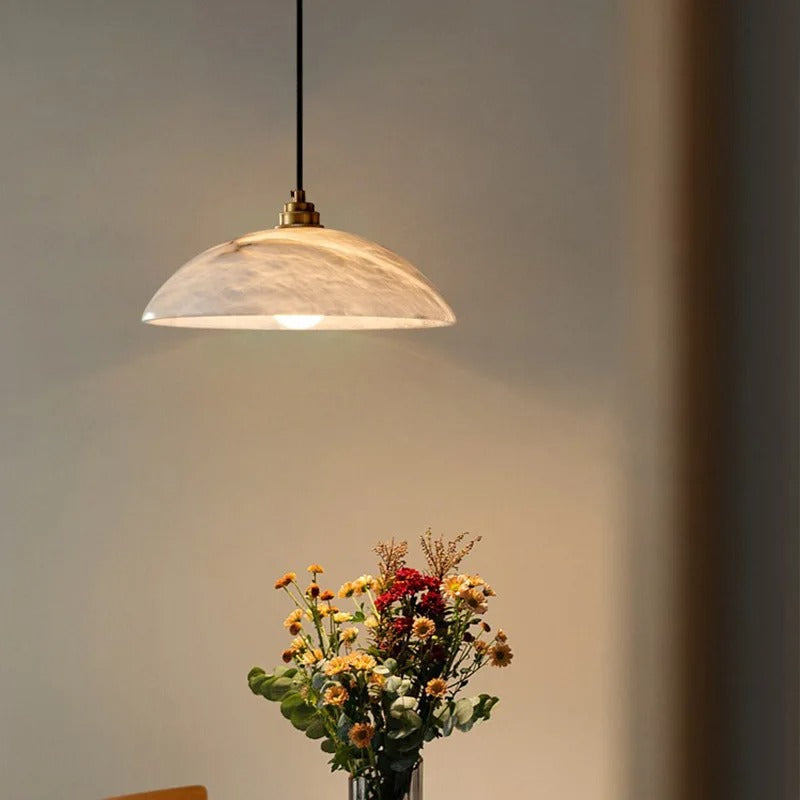 Lyra Spanish Alabaster Dome Pendant Light - Lumovique