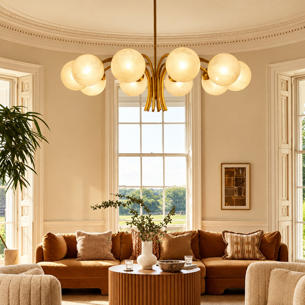 Telo Mid Century Glass Globe Sputnik Chandelier - Lumovique