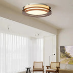 Orvo Mid Century Amber Layered Flush Mount Ceiling Light - Lumovique