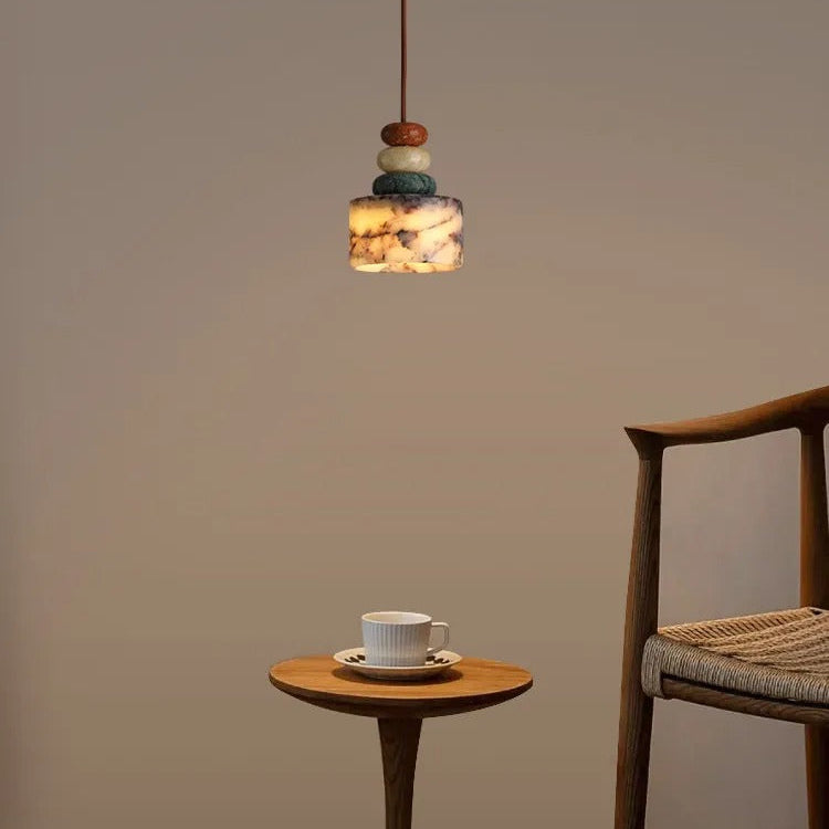 Sorno Post Modern Marble Drum Pendant Light - Lumovique