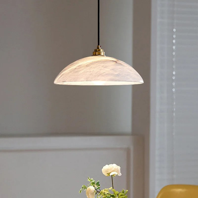 Lyra Spanish Alabaster Dome Pendant Light - Lumovique