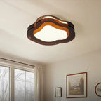 Orvo Mid Century Amber Layered Flush Mount Ceiling Light - Lumovique
