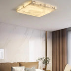 Azio Spanish Alabaster Square Flush Mount Ceiling Light - Lumovique