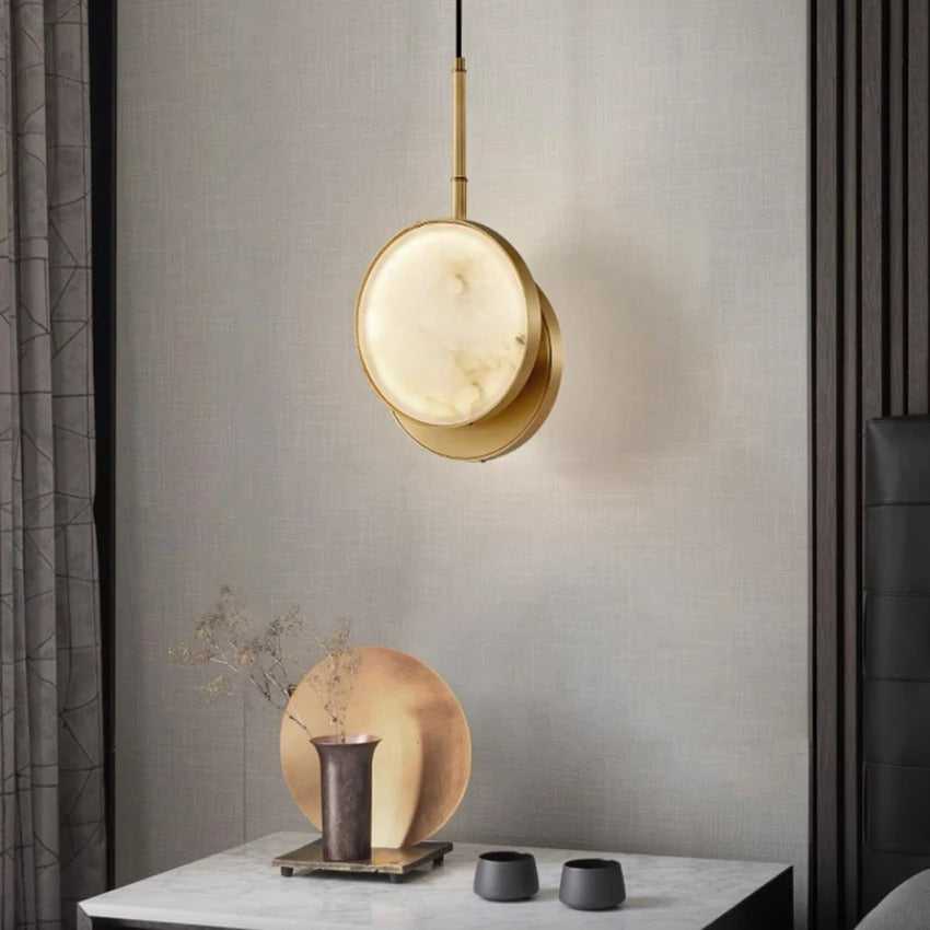 Javo Italian Alabaster Disc Pendant Light - Lumovique