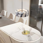 Rulen Japandi Marble Drum Pendant Light - Lumovique