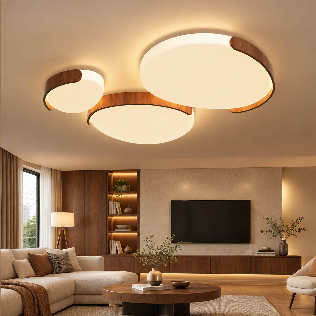 Friz Scandinavian Pebble LED Flush Mount Ceiling Light - Lumovique