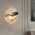 Kolna Japandi Marble Disc Wall Sconce - Lumovique