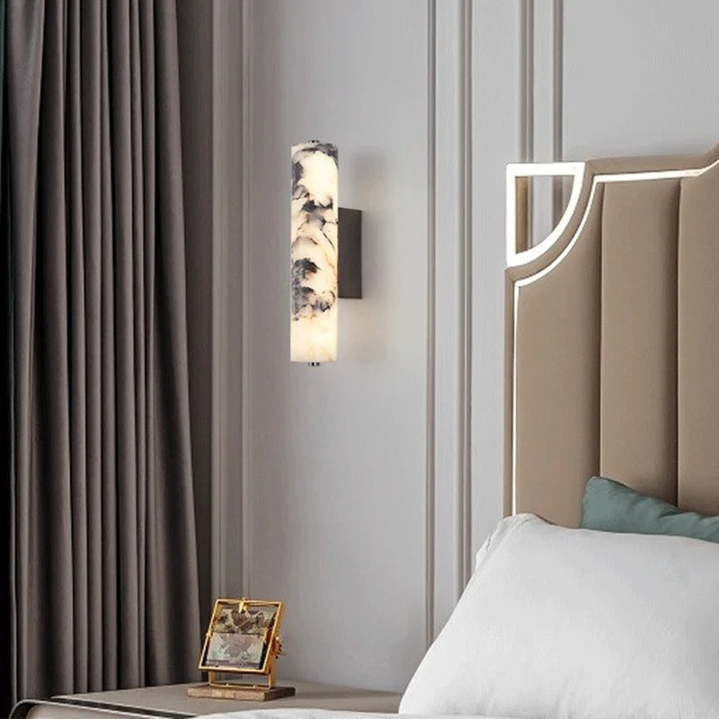 Habro Minimalist Marble Cylinder Wall Sconce - Lumovique