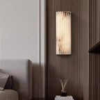 Nuse Art Deco Alabaster Fluted Wall Sconce - Lumovique