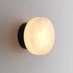 Kelvi Minimalist Round Alabaster Wall Sconce - Lumovique