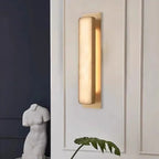 Sisa Minimalist Alabaster Rectangular Wall Sconce - Lumovique