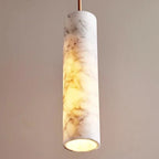 Zora Japandi Alabaster Long Tube Pendant Light - Lumovique