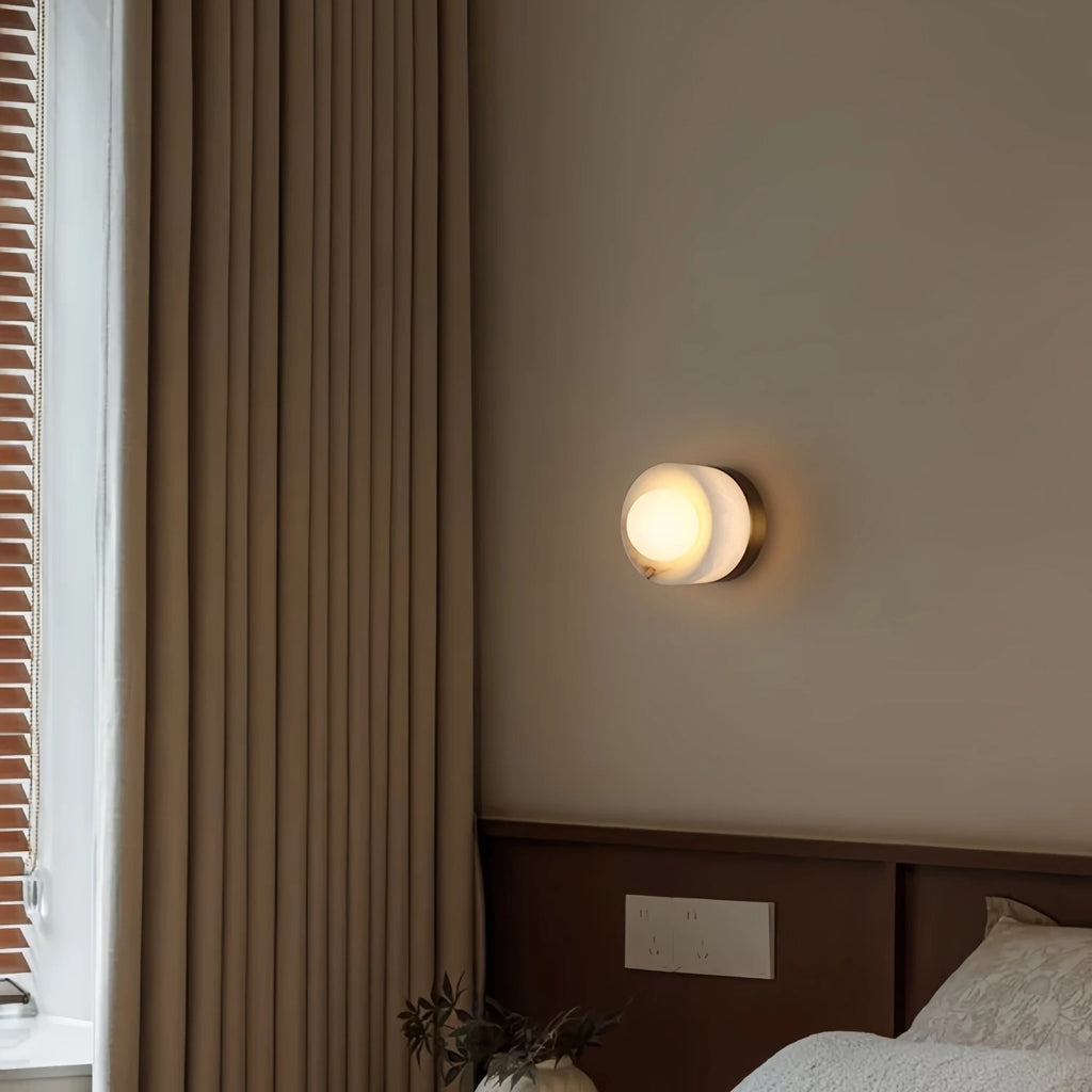 Rivi Italian Alabaster Glass Globe Wall Sconce - Lumovique