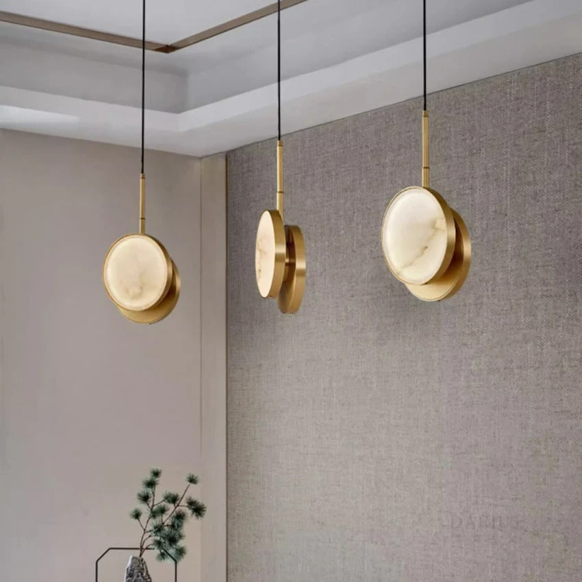 Javo Italian Alabaster Disc Pendant Light - Lumovique