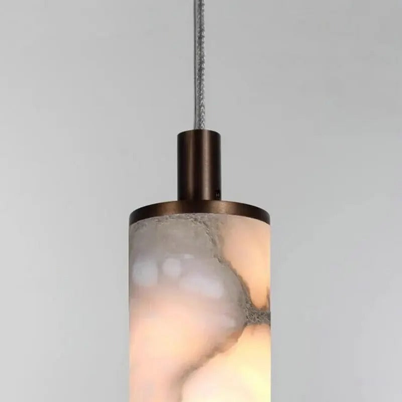 Brenu Spanish Alabaster Cylinder Pendant Light - Lumovique