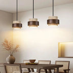 Vyli Wabi Sabi Travertine Wood Pendant Light - Lumovique