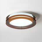 Orvo Mid Century Amber Layered Flush Mount Ceiling Light - Lumovique