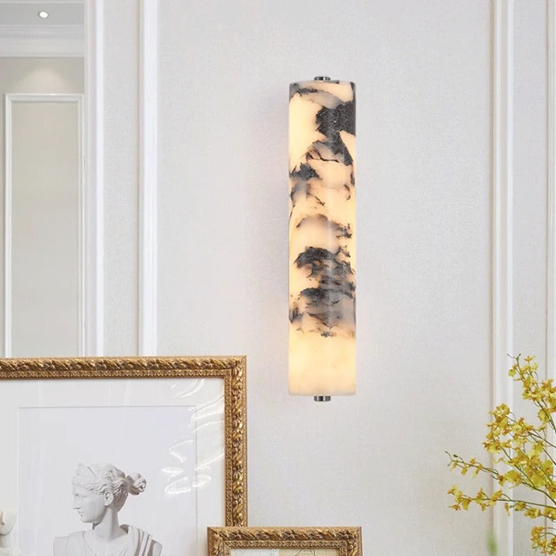 Habro Minimalist Marble Cylinder Wall Sconce - Lumovique
