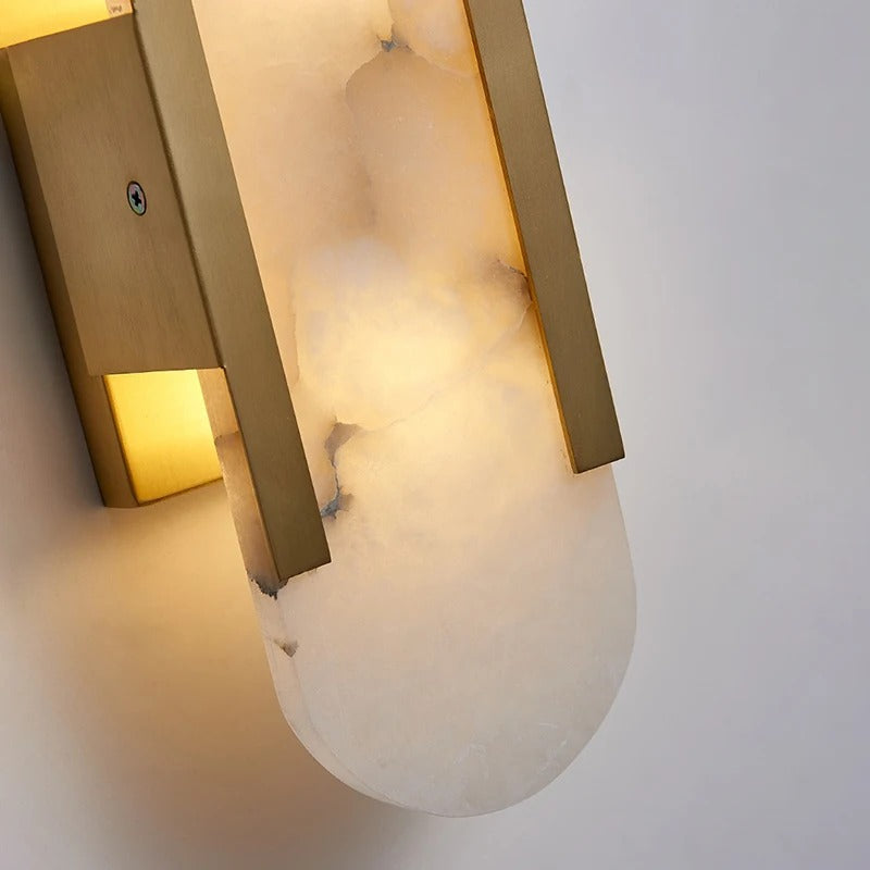 Leso Minimalist Alabaster Pill Wall Sconce - Lumovique