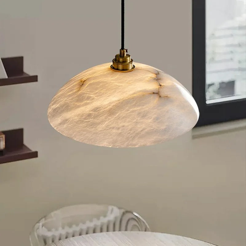Lyra Spanish Alabaster Dome Pendant Light - Lumovique