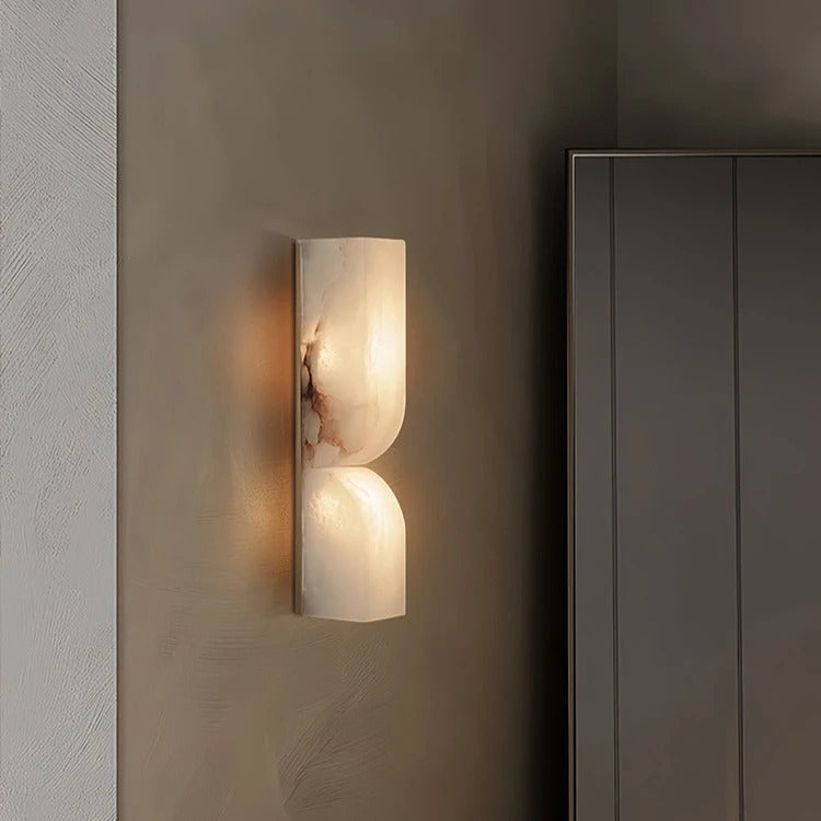 Vexo Art Deco Alabaster Tiered Wall Sconce - Lumovique