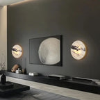 Kolna Japandi Marble Disc Wall Sconce - Lumovique