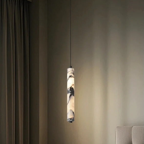 Kestu Minimalist Marble Cylinder Pendant Light - Lumovique
