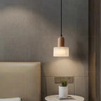 Kyro Japandi Alabaster Wood Hanging Wall Sconce - Lumovique