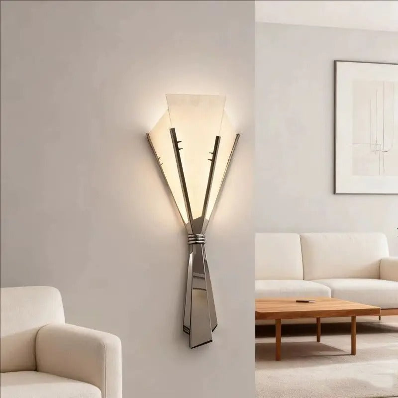 Orvi French Art Deco Alabaster Bouquet Wall Sconce - Lumovique