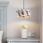 Rulen Japandi Marble Drum Pendant Light - Lumovique