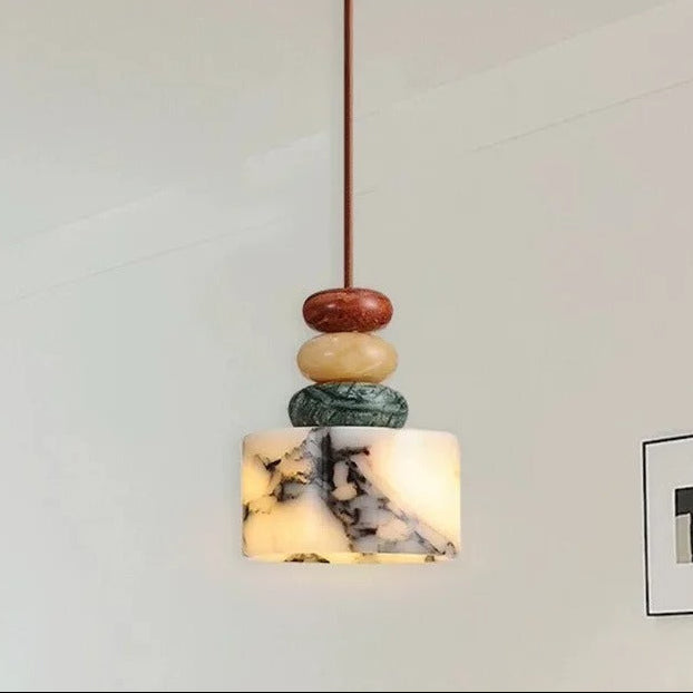 Sorno Post Modern Marble Drum Pendant Light - Lumovique
